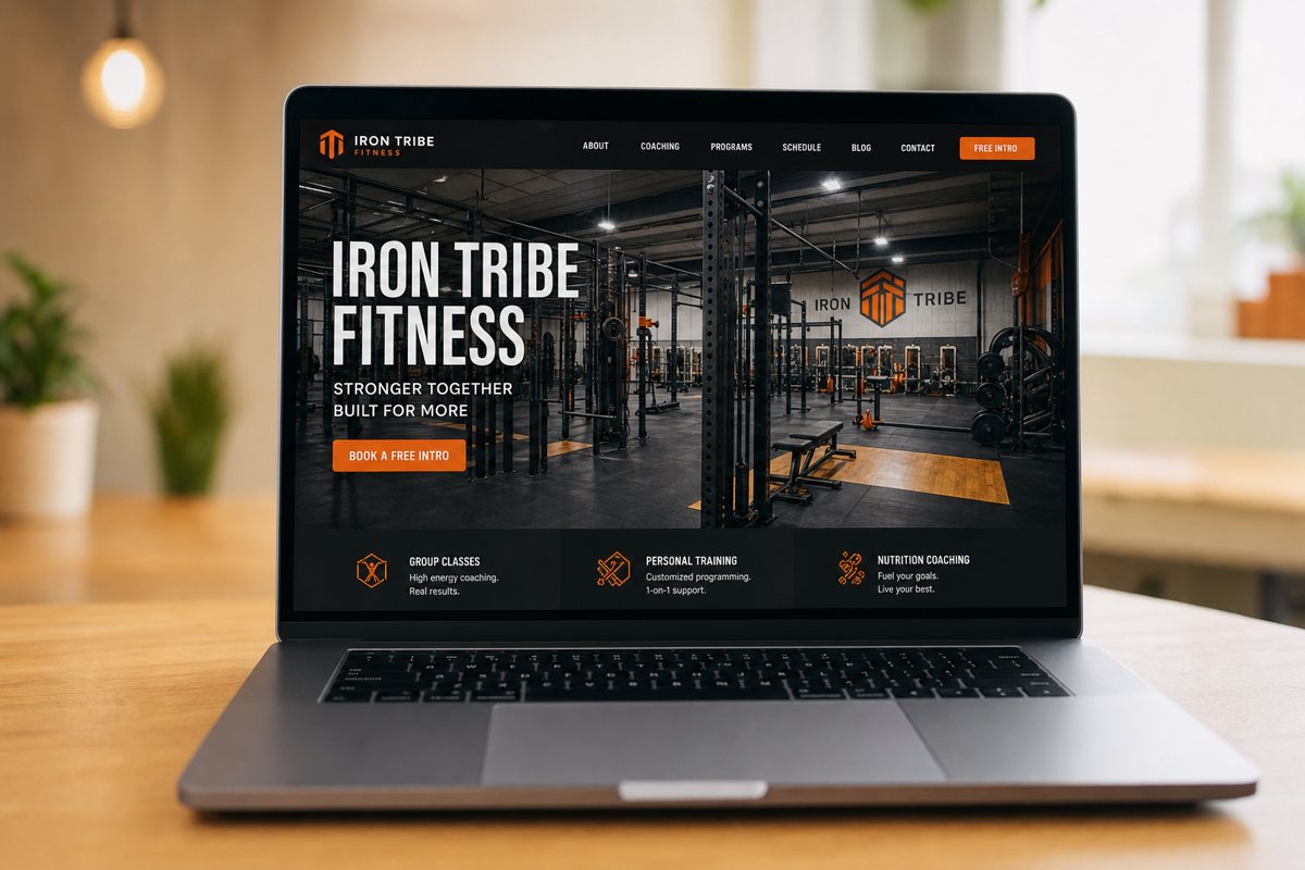 Website concept for a fitness studio