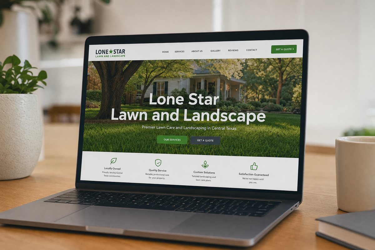Website concept for a landscaping company